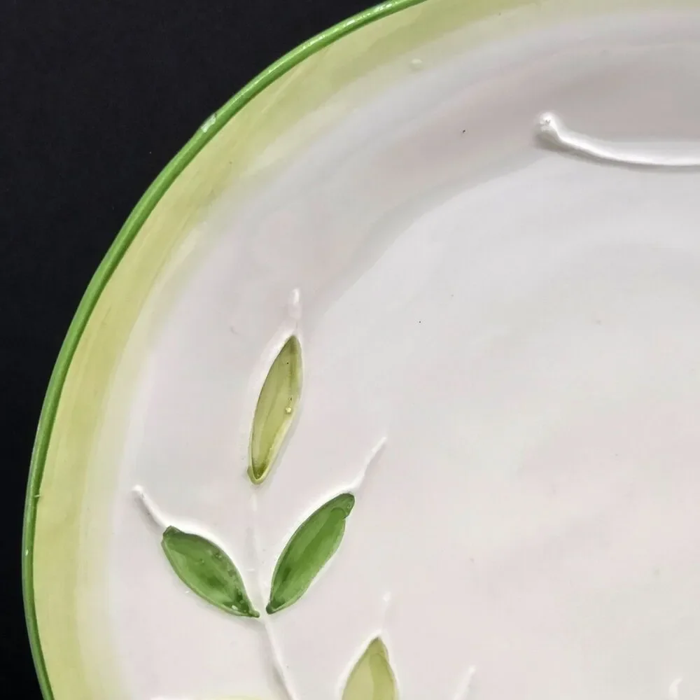 Maioliche Jessica Italy Set Of 2 Green On White 11 3/4